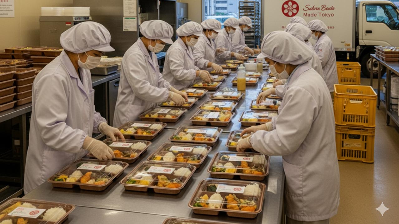 Đơn hàng TTS chế biến thực phẩm (cơm hộp) tại Tokyo