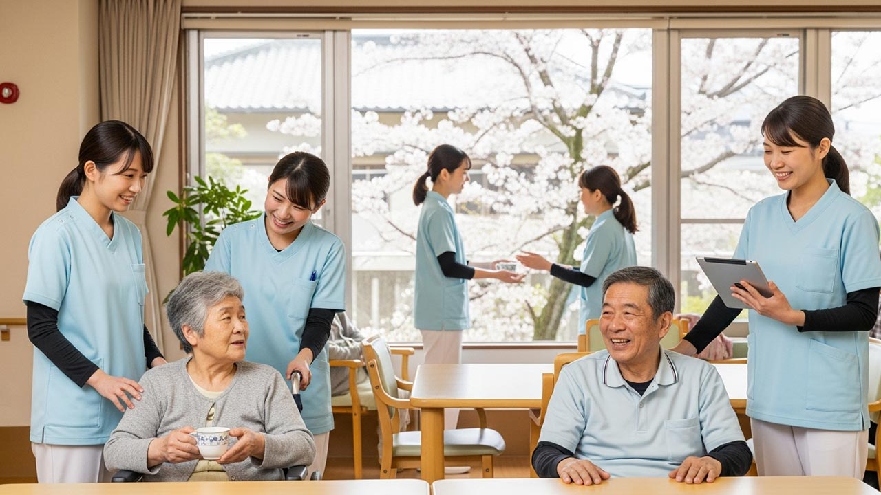 Đơn hàng TTS điều dưỡng chăm sóc người già tại viện dưỡng não tại Hyogo