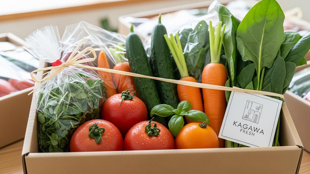 Đơn hàng TTS đóng gói rau củ quả tại Kagawa