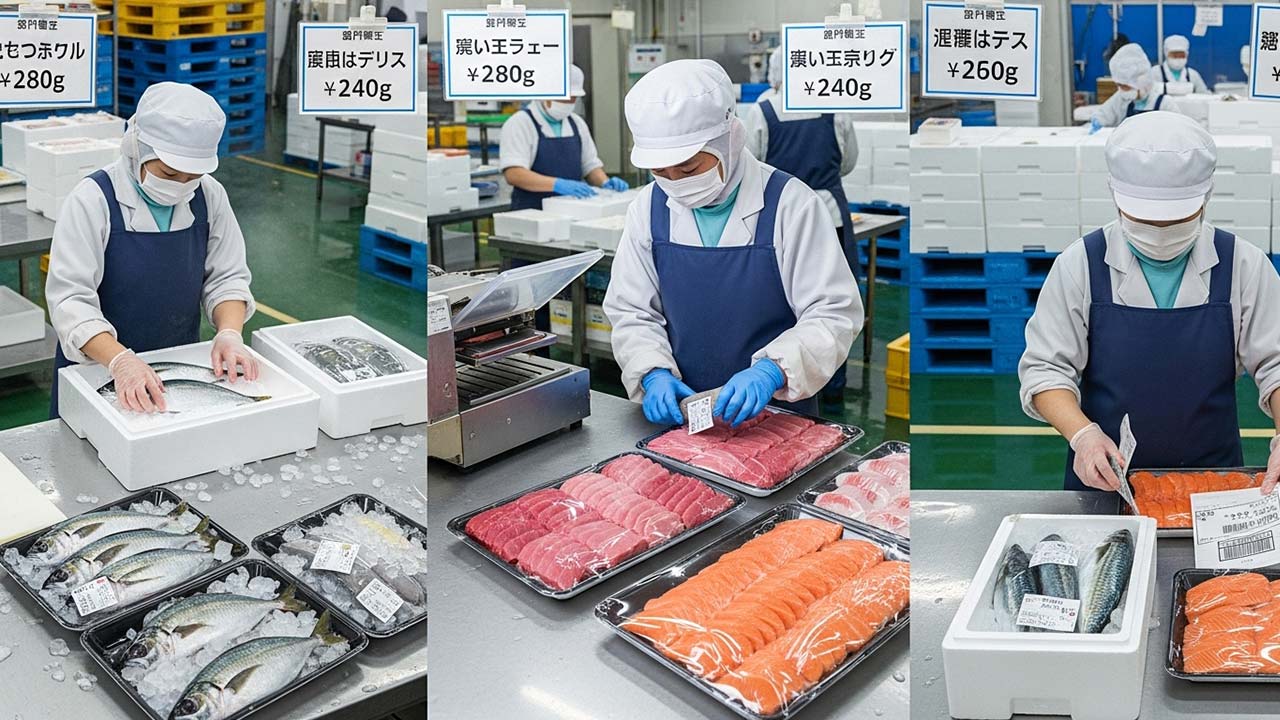 Đơn hàng TTS đóng gói thủy sản tại Kanagawa