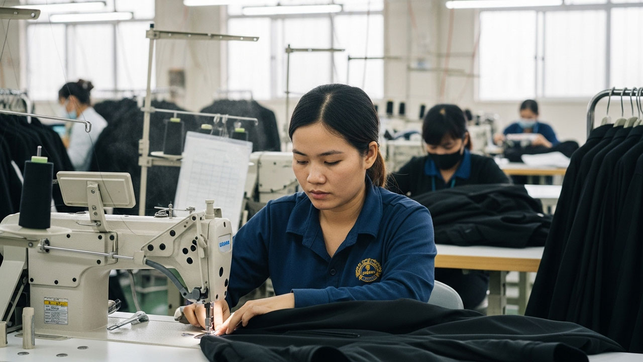 Đơn hàng TTS may mặc (may áo khoác xuất khẩu) tại Gunma