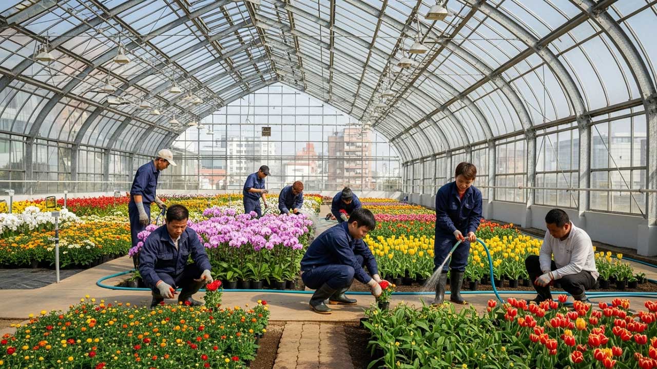 Đơn hàng TTS nông nghiệp trồng và chăm sóc hoa nhà kính tại Osaka