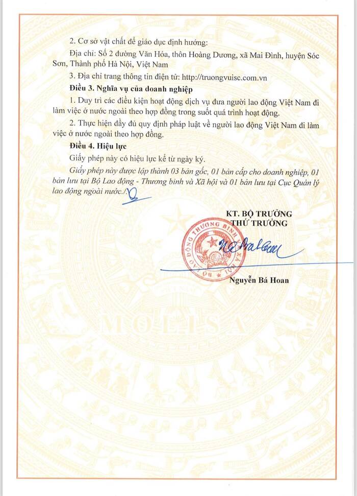 Giấy phép hoạt động trang 2